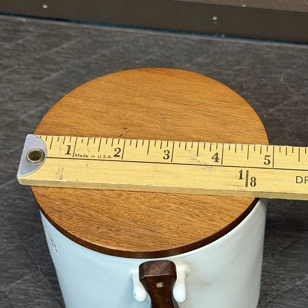 Hearth & Hand Magnolia Stoneware Coffee Canister With Wood Lid & Spoon Farmhouse